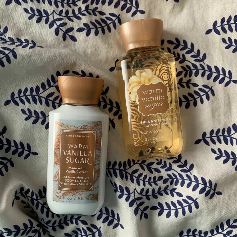 NEW bath & body works warm vanilla sugar gift set 🤍 3oz